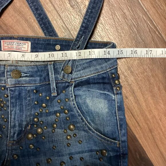 Guess Women’s Y2K Studded Distressed Jeans w Suspenders‎ S23 - Picture 5 of 11